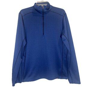 Patagonia Mens Blue Midweight Capilene Baselayer 1/4 Zip Long Sleeve Shirt Sz M
